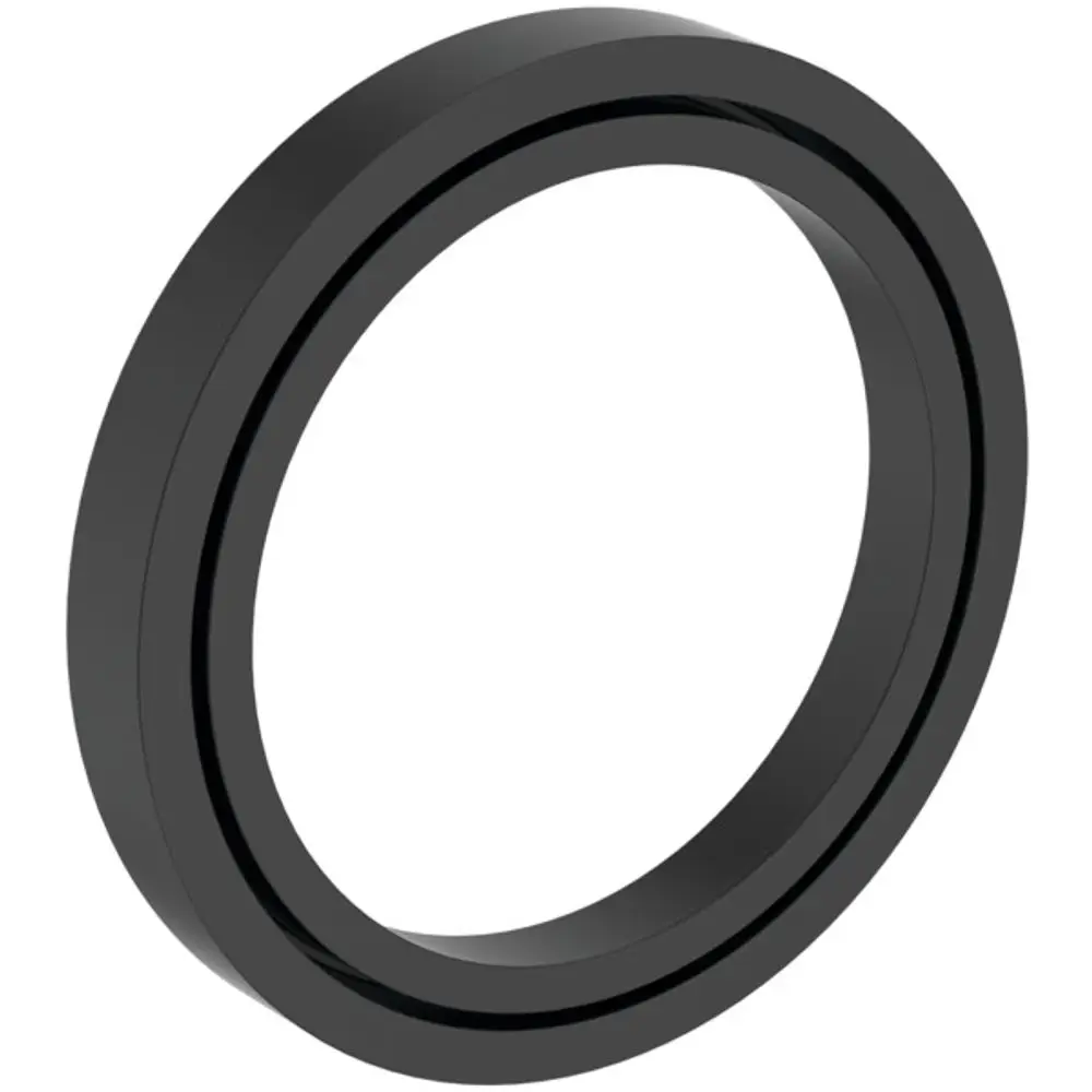 Schwarzer, runder Distanzrahmen aus der Easy-Box-Serie von Ideal Standard. Die Oberfläche ist glatt und ohne sichtbare Einfassung.